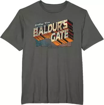 Мужская футболка Dungeons & Dragons Greetings from Baldur's Gate, серый