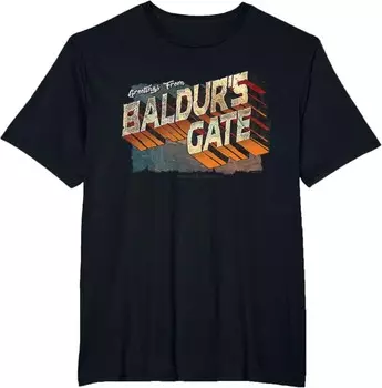 Мужская футболка Dungeons & Dragons Greetings from Baldur's Gate, черный