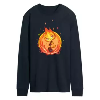 Мужская футболка Elemental Ember Badge с длинным рукавом Disney, синий