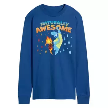 Мужская футболка Elemental Natural Awesome с длинным рукавом Disney, синий