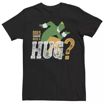 Мужская футболка Elf Buddy Does Somebody Need A Hug с плакатом с большим текстом Licensed Character