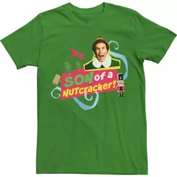 Мужская футболка Elf Buddy Son Of A Nutcracker с надписью и баннером Licensed Character