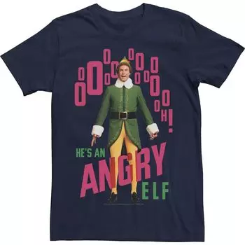 Мужская футболка Elf He's An Angry Elf с портретом и текстом Licensed Character