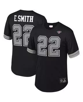 Мужская футболка emmitt smith black dallas cowboys из сетки с именем и номером игрока на пенсии Mitchell & Ness, черный