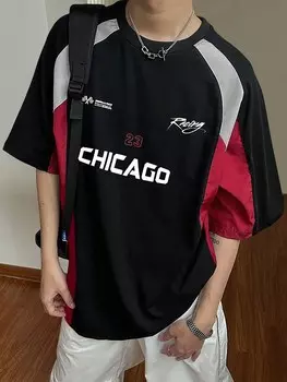 Мужская футболка EMRG с цветными блоками и длинными рукавами, свободного кроя, с буквенной графикой Manfinity, черный