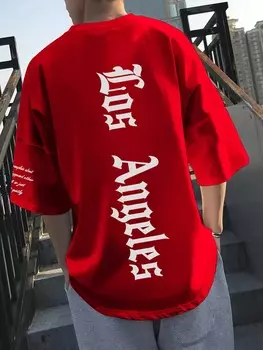 Мужская футболка EMRG с короткими рукавами и принтом со слоганом, подходящая для повседневной носки весной и летом Manfinity, красный