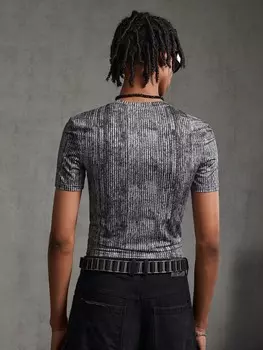 Мужская футболка EMRG с металлической вышивкой и буквами, с короткими рукавами, вязаная повседневная Manfinity, серый