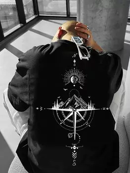 Мужская футболка EMRG, узор с заниженной линией плеча Manfinity, черный