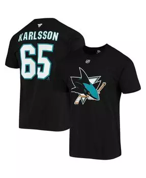 Мужская футболка erik karlsson black san jose sharks с именем и номером Fanatics, черный