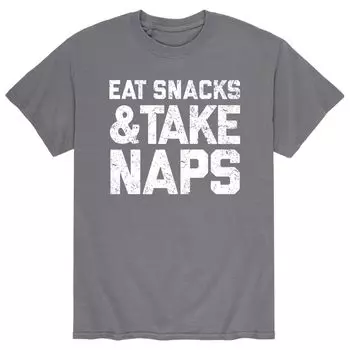 Мужская футболка «Ешь закуски и вздремни» Licensed Character