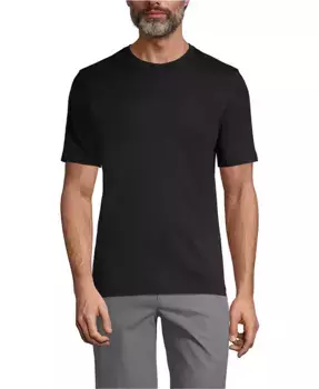 Мужская футболка Essential с коротким рукавом Lands' End, черный