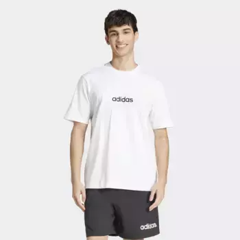 Мужская футболка Essentials Linear Single Jersey Adidas, белый