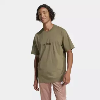Мужская футболка Essentials Linear Single Jersey Adidas, зеленый
