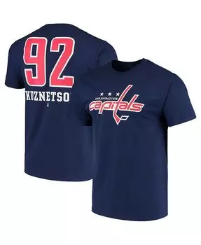 Мужская футболка Evgeny Kuznetsov темно-синего цвета с именем и номером Washington Capitals Underdog Fanatics, синий