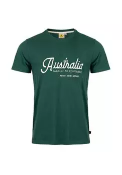 Мужская футболка Fabulous с круглым вырезом и логотипом «Австралия» ROADSIGN australia, зеленый
