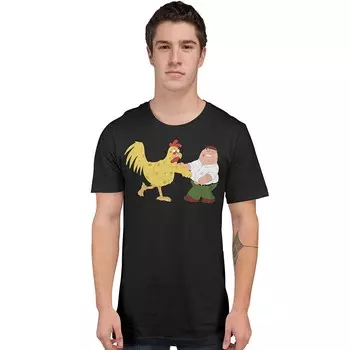 Мужская футболка Family Guy Chicken Fight Licensed Character, черный