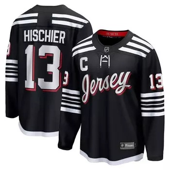 Мужская футболка Fanatics Branded Nico Hischier Black New Jersey Devils Alternate Premier Breakaway Player, цвет Nhl Black