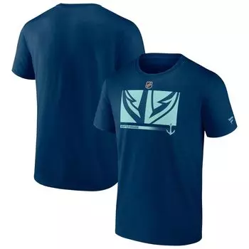 Мужская футболка Fanatics Deep Sea Blue Seattle Kraken Authentic Pro Core Collection, дополнительная футболка