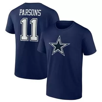 Мужская футболка Fanatics с брендом Micah Parsons Dallas Cowboys со значком игрока, именем и номером