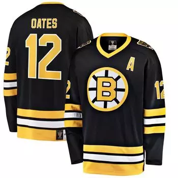 Мужская футболка Fanatics с логотипом Adam Oates, черная футболка Boston Bruins Premier отколовшегося игрока пенсионера