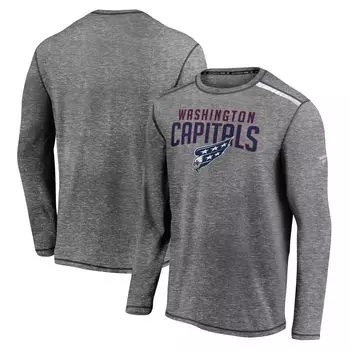 Мужская футболка Fanatics с логотипом Heathered Grey Washington Capitals Special Edition с длинными рукавами