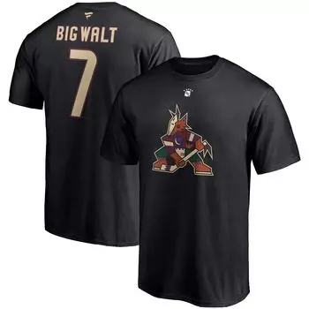 Мужская футболка Fanatics с логотипом Keith Tkachuk Black Arizona Coyotes, аутентичная футболка игрока в отставке с псевдонимом и номером