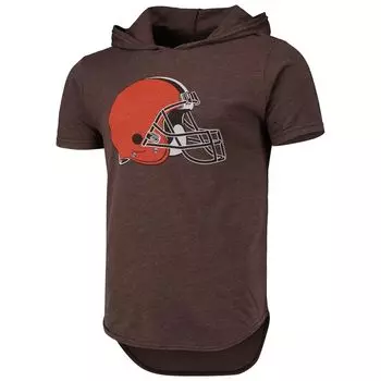 Мужская футболка Fanatics с логотипом Nick Chubb Brown Cleveland Browns, имя и номер игрока, футболка с капюшоном из трех смесей Majestic