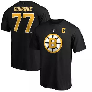 Мужская футболка Fanatics с логотипом Ray Bourque, черная Бостон Брюинз, аутентичная футболка с именем и номером игрока в отставке Stack
