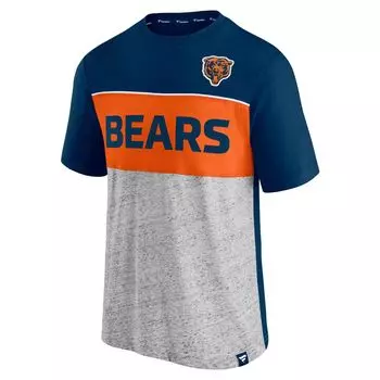 Мужская футболка Fanatics с логотипом темно-синего/серого цвета Chicago Bears с цветными блоками