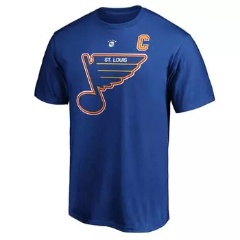 Мужская футболка Fanatics с логотипом Wayne Gretzky Blue St. Louis Blues Authentic Stack с именем и номером игрока в отставке