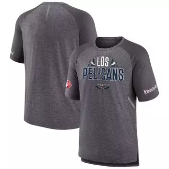 Мужская футболка Fanatics с принтом верескового серого цвета New Orleans Pelicans 2022 Noches Ene-Be-A Core Shooting Raglan