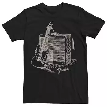 Мужская футболка Fender с рисунком гитары и усилителя Sketch Licensed Character