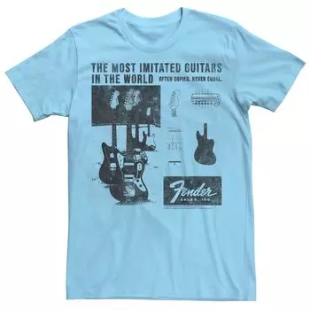Мужская футболка Fender «Самые имитируемые гитары в мире» Licensed Character