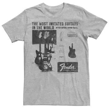 Мужская футболка Fender «Самые имитируемые гитары в мире» Licensed Character