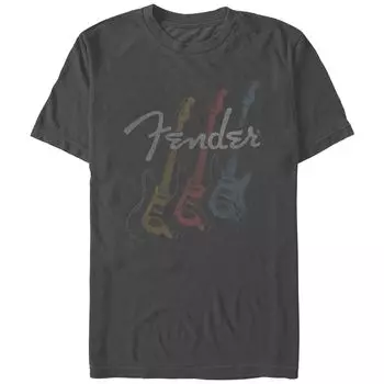 Мужская футболка Fender Stacked Guitar с выцветшим логотипом и графическим рисунком Licensed Character