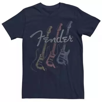 Мужская футболка Fender Stacked Guitar с выцветшим логотипом и графическим рисунком Licensed Character