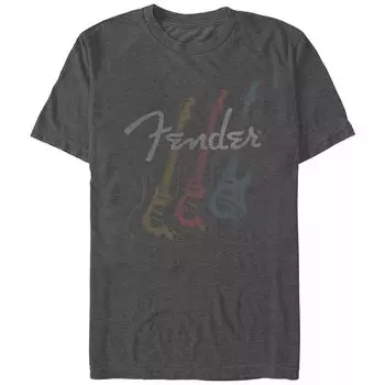 Мужская футболка Fender Stacked Guitar с выцветшим логотипом и графическим рисунком Licensed Character