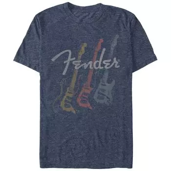 Мужская футболка Fender Stacked Guitar с выцветшим логотипом и графическим рисунком Licensed Character