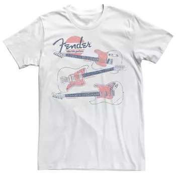 Мужская футболка Fender Vintage Guitars с графическим рисунком Licensed Character