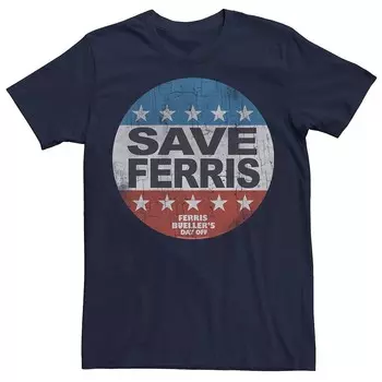 Мужская футболка Ferries Bueller Save Ferris с рисунком Licensed Character, темно-синий
