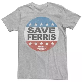 Мужская футболка Ferries Bueller Save Ferris с рисунком Licensed Character, цвет Athletic Heather
