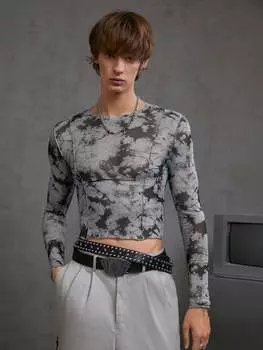 Мужская футболка FeverCity, повседневная трикотажная футболка с вырезами тай-дай, многоцветный