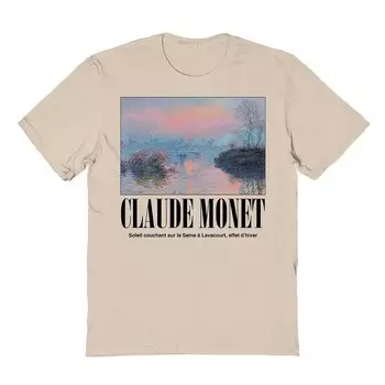 Мужская футболка Fine Art - Claude Monet-Soleil Couchant с рисунком Licensed Character, цвет Beige Khaki