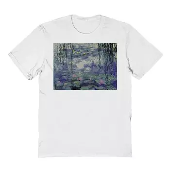 Мужская футболка Fine Art с рисунком Water Lillies Licensed Character, белый