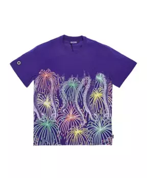Мужская футболка фиолетового цвета с фейерверком Octopus, мультиколор