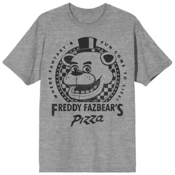 Мужская футболка Five Nights at Freddy's Fazbear's Pizza с графическим логотипом Licensed Character, серый
