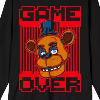 Мужская футболка Five Nights At Freddys с длинным рукавом и лицом Licensed Character