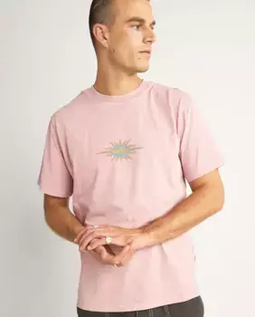 Мужская футболка Flame Vintage с коротким рукавом и принтом на спине Rhythm, розовый