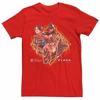 Мужская футболка Flash с рисунком Супергёрл и Бэтмена Licensed Character, красный