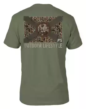 Мужская футболка FloGrown с флагом лагеря Флориды, светло-оливковый